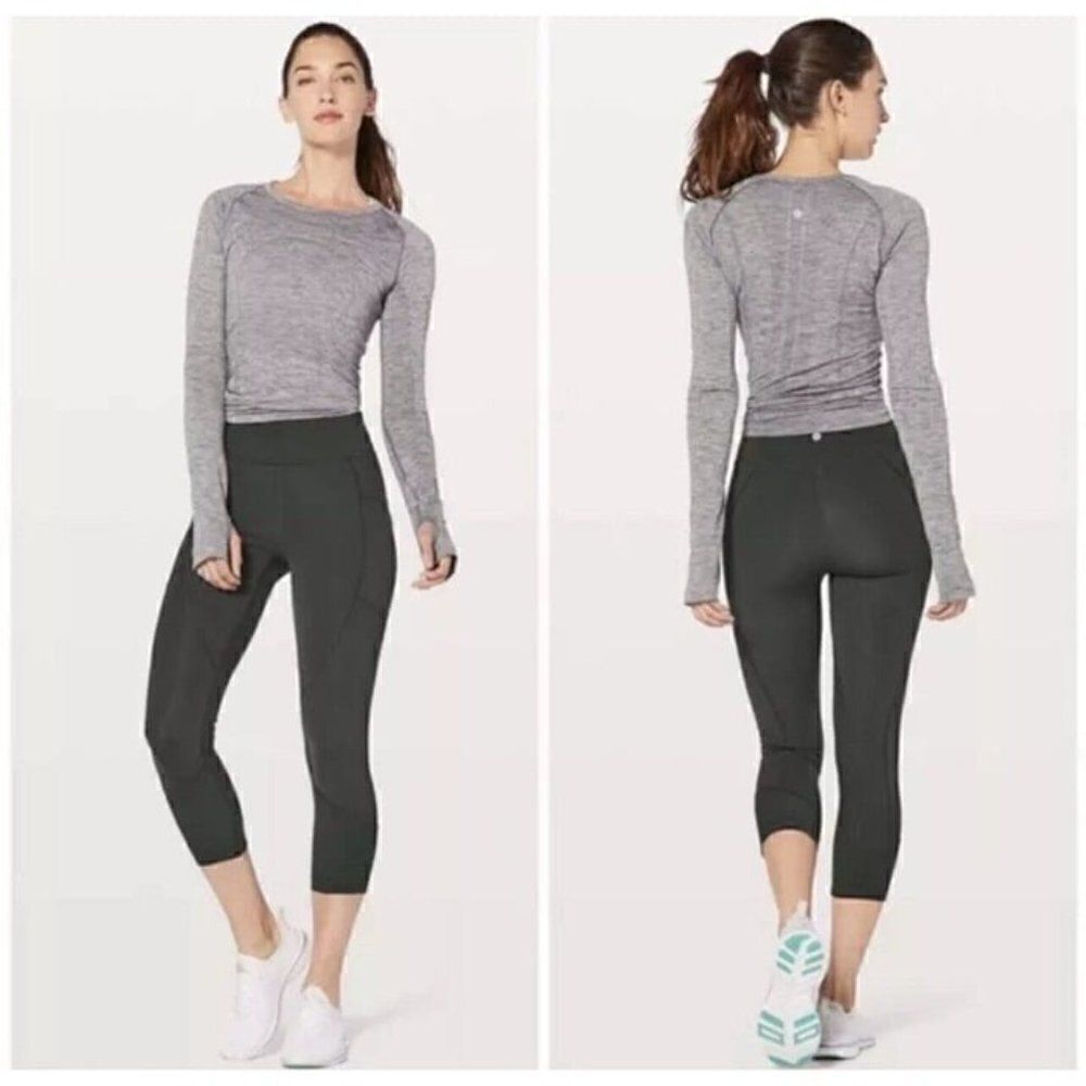 Lululemon Women’s Game Point Crop 23” in Deep Coal Dark Green Size 6 Activewear